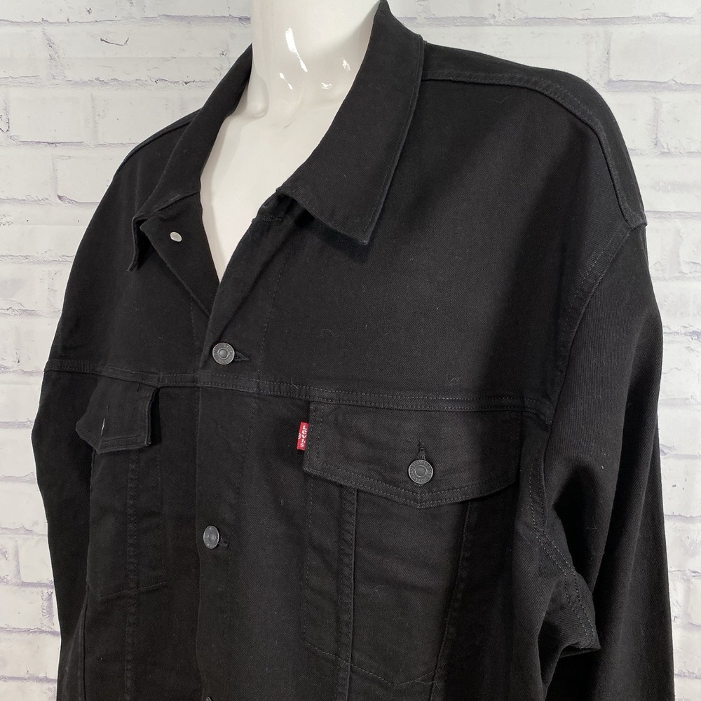 Levi's Jacket Men's 6XL Black Denim Jean Jacket‎ Button Up The Tucker Jacket NWT